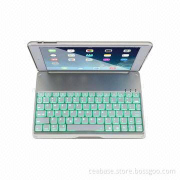 Bluetooth keyboard case for iPad Air with 7 colors back-light, new